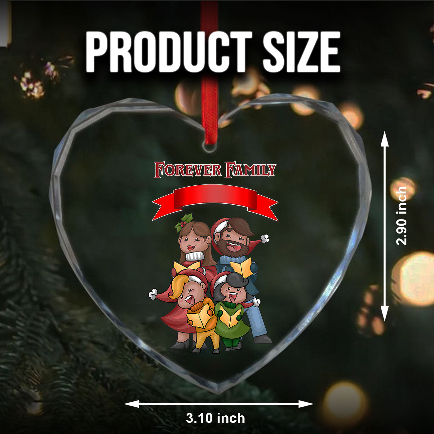 Forever Family | Cherished Christmas Moments | Glass Ornament